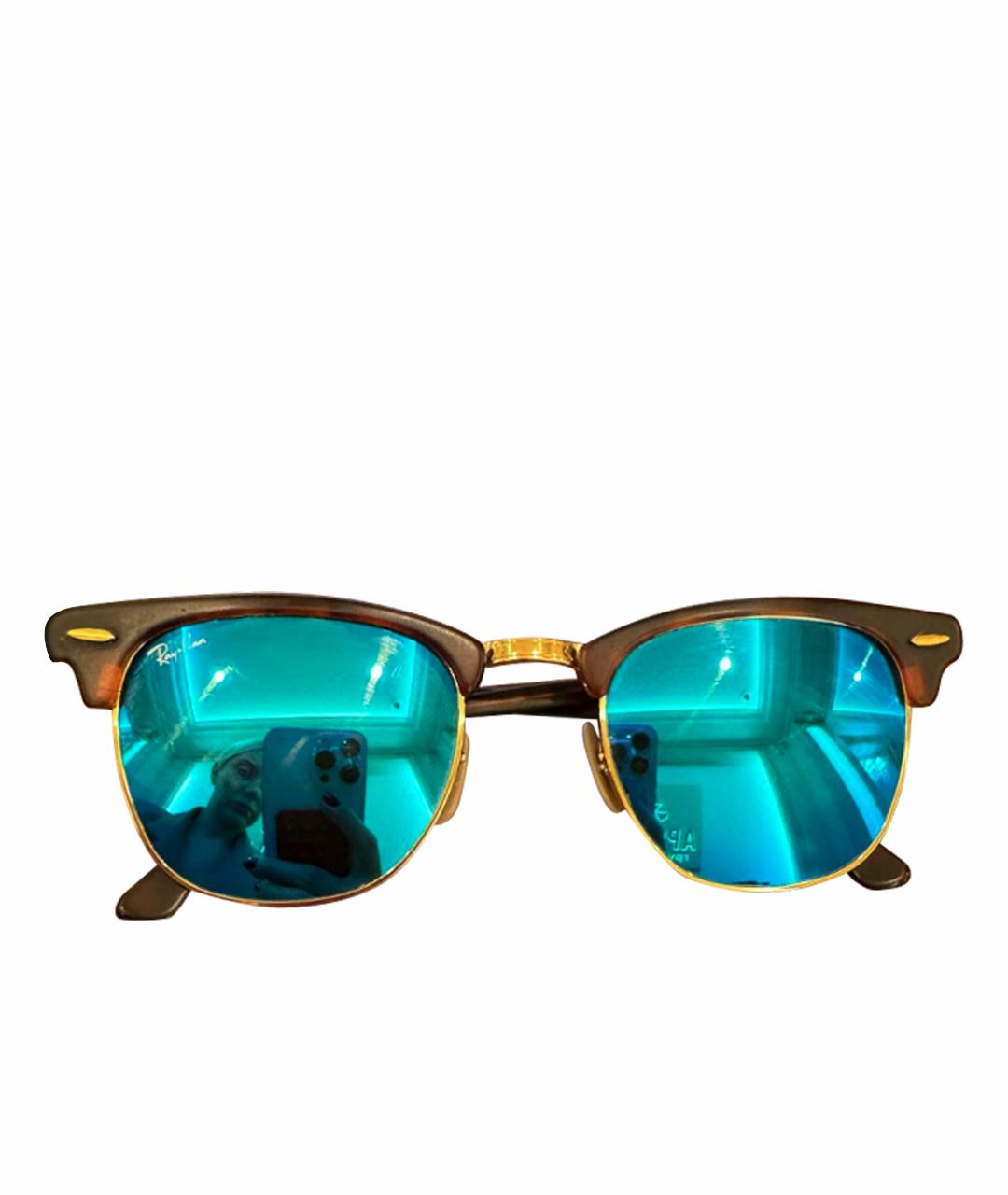 RAY BAN Бирюзовые пластиковые солнцезащитные очки, фото 1