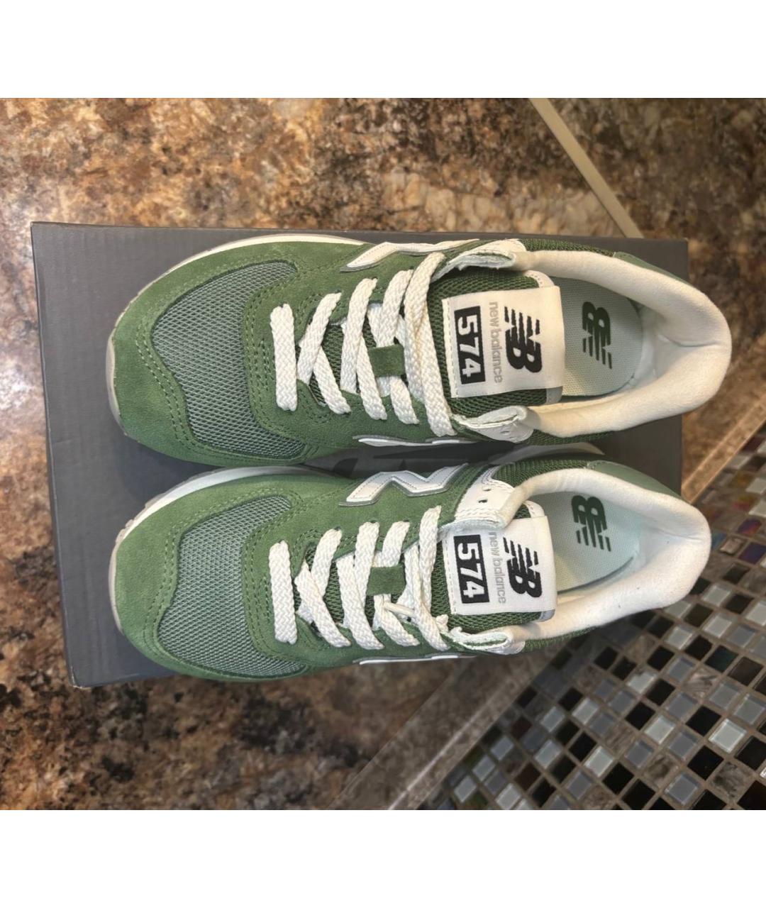 NEW BALANCE Зеленые замшевые кроссовки, фото 3