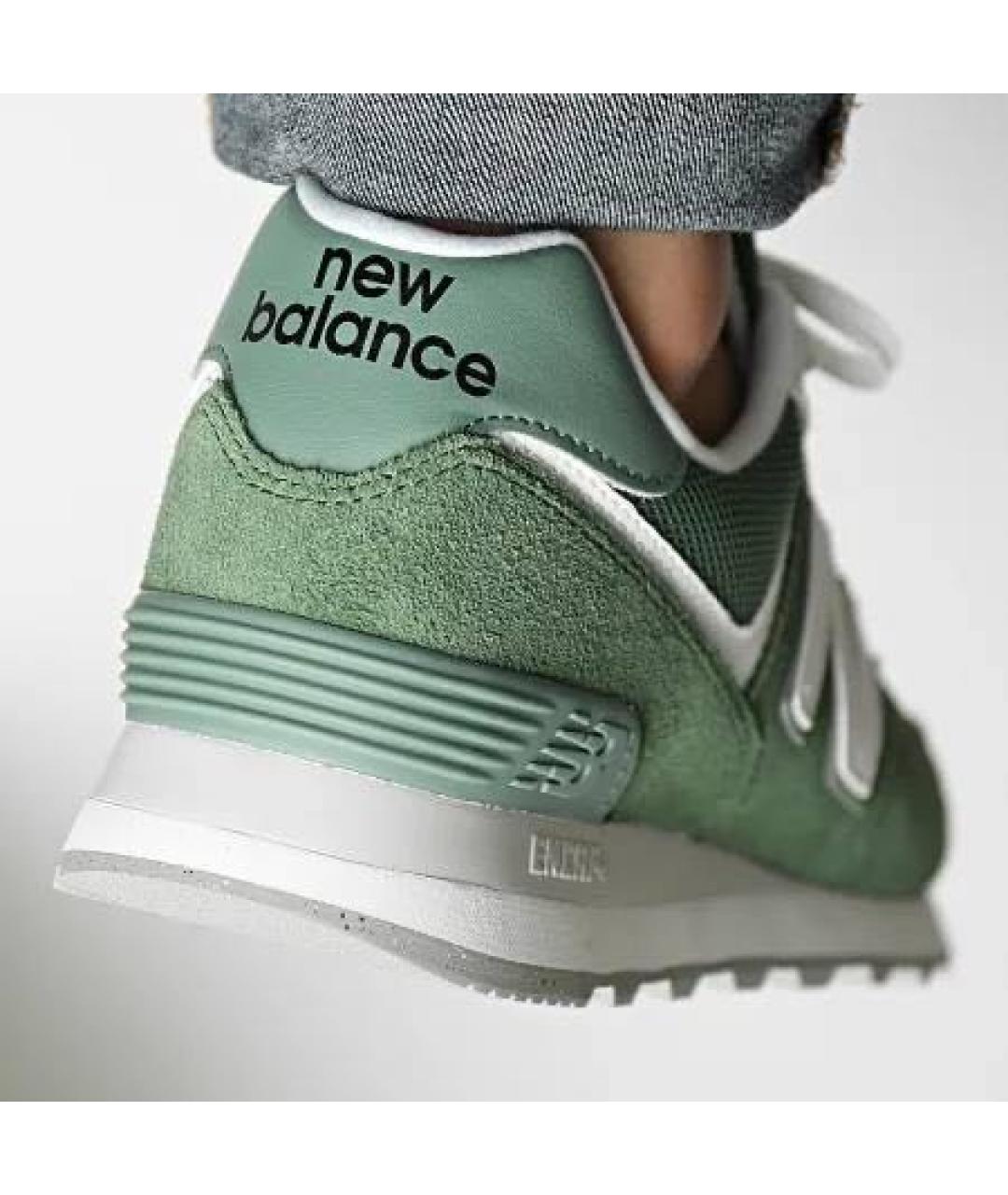 NEW BALANCE Зеленые замшевые кроссовки, фото 6