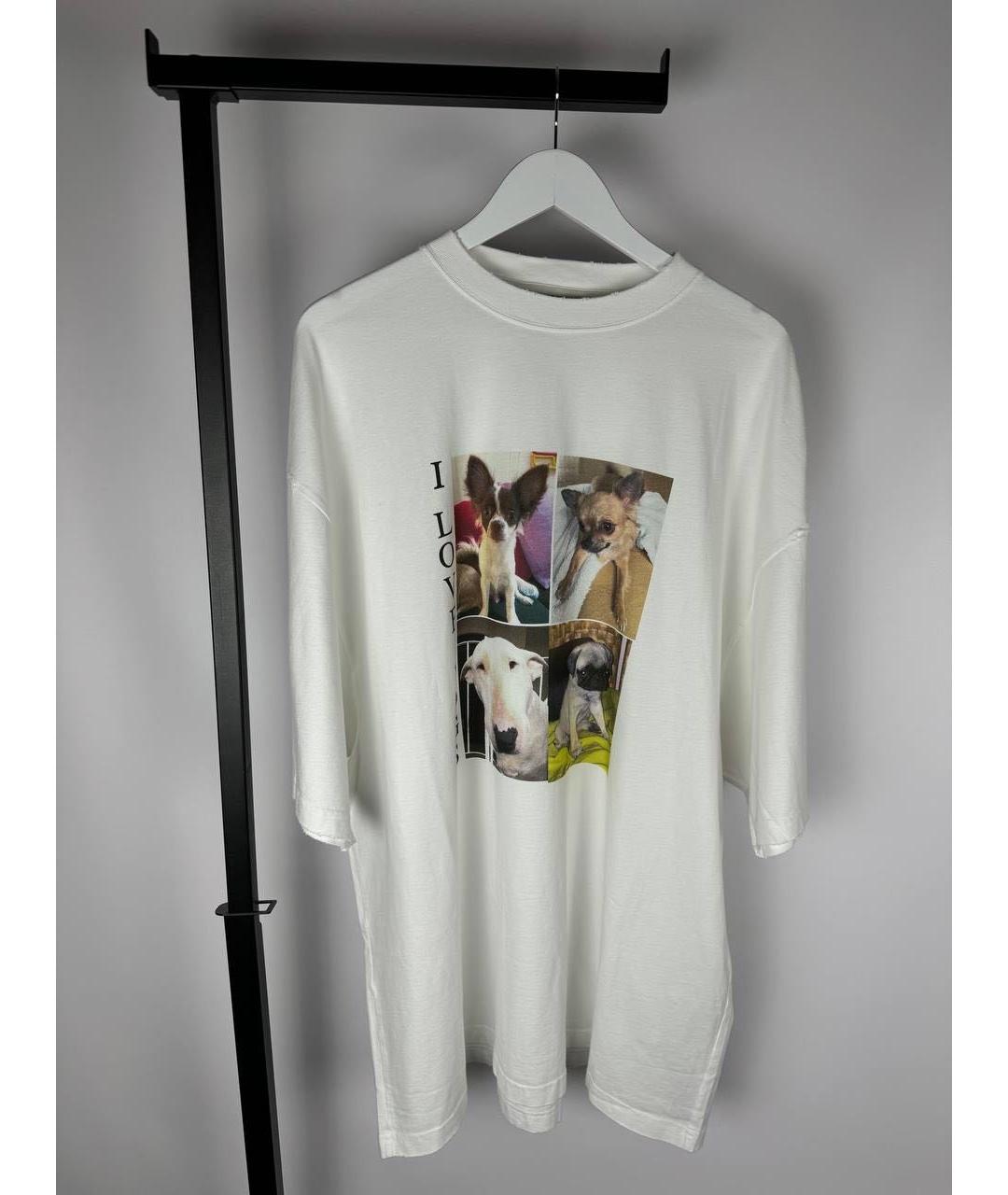 BALENCIAGA Белая хлопковая футболка, фото 2