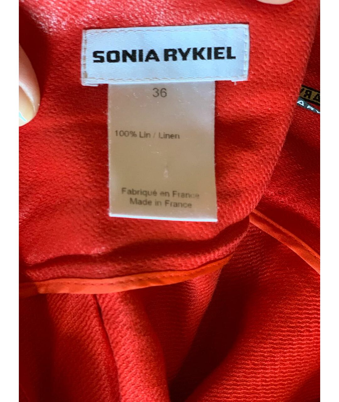 SONIA RYKIEL Коралловая льняная юбка миди, фото 3