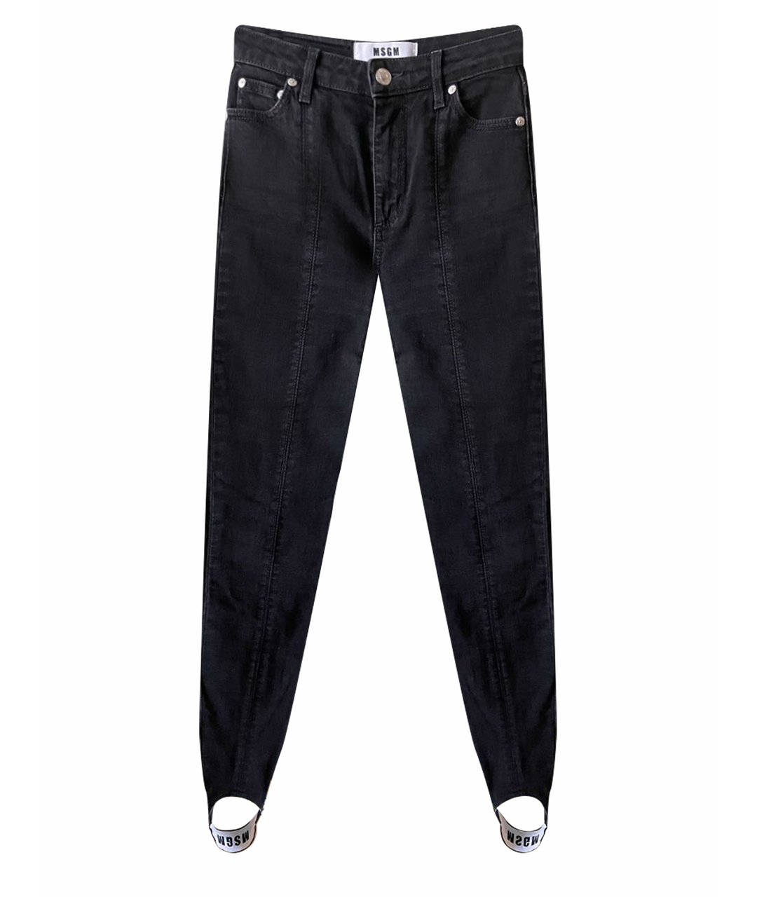 MSGM Черные хлопко-эластановые джинсы слим, фото 1