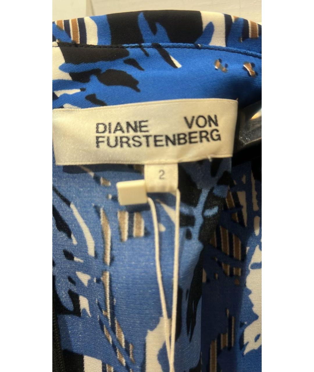 DIANE VON FURSTENBERG Синее вискозное коктейльное платье, фото 3