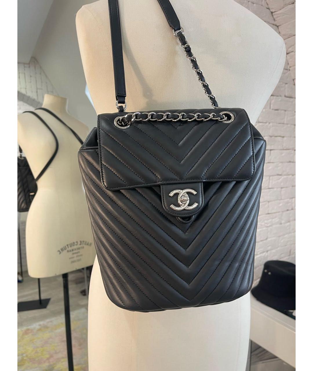 CHANEL Черный кожаный рюкзак, фото 5