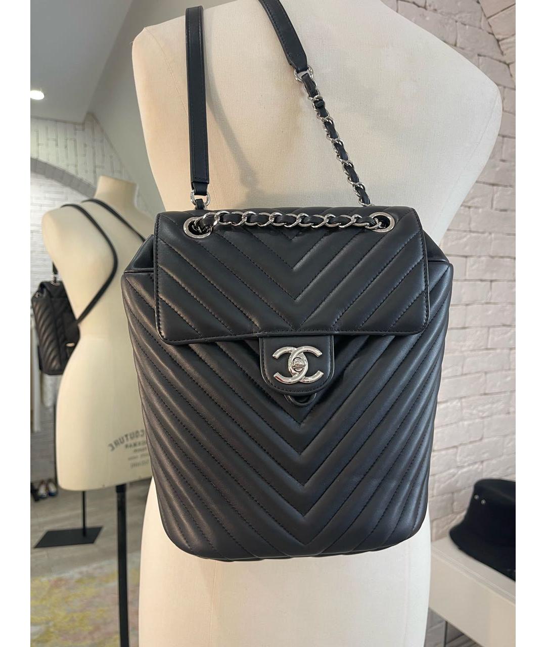 CHANEL Черный кожаный рюкзак, фото 6