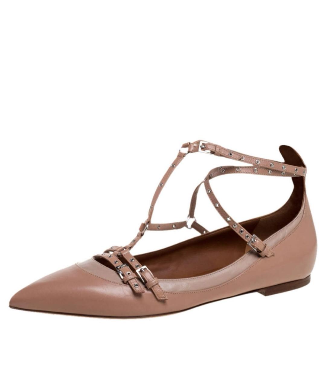 VALENTINO Бежевые кожаные балетки, фото 8