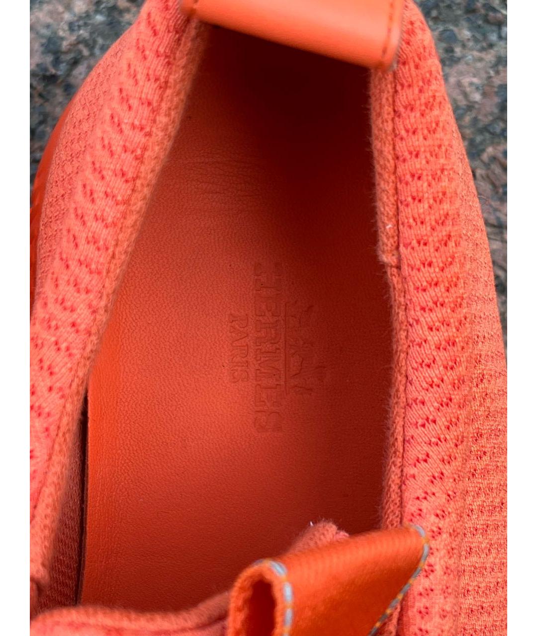 HERMES Оранжевые низкие кроссовки / кеды, фото 4