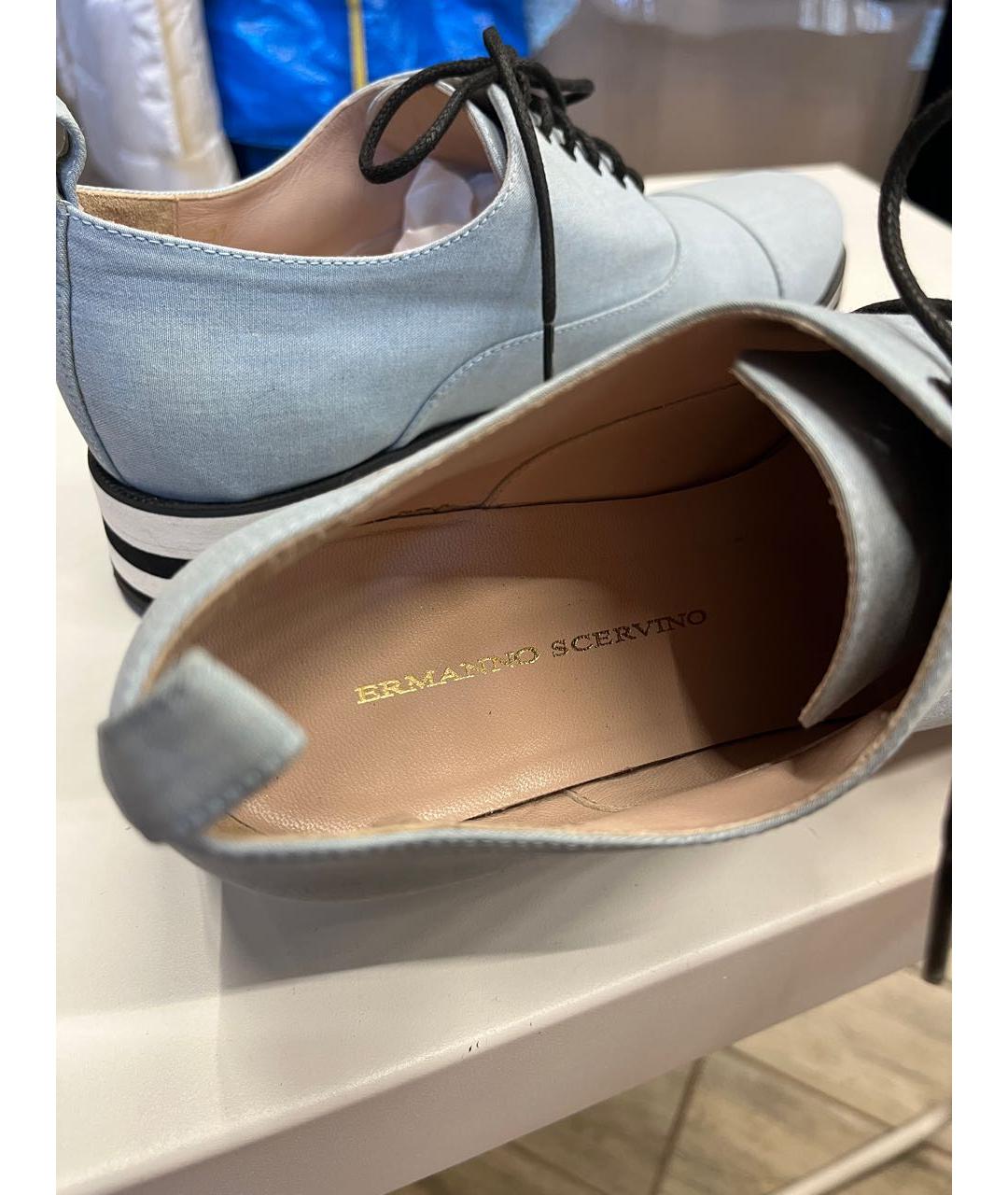 ERMANNO SCERVINO Голубые текстильные кроссовки, фото 4