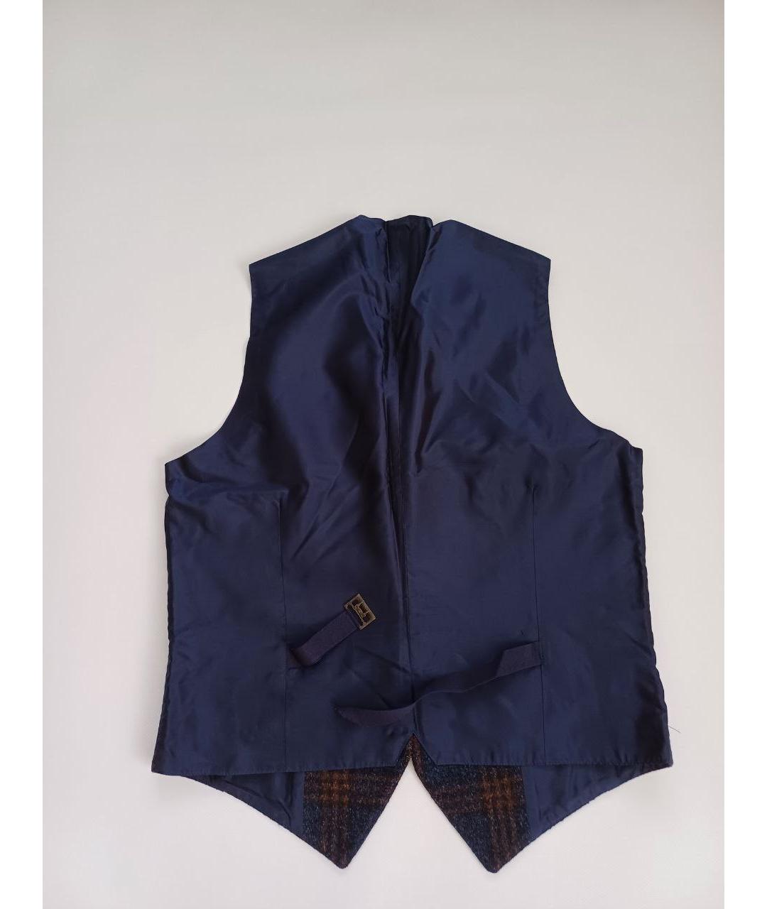 LORO PIANA Темно-синяя шерстяная жилетка, фото 2