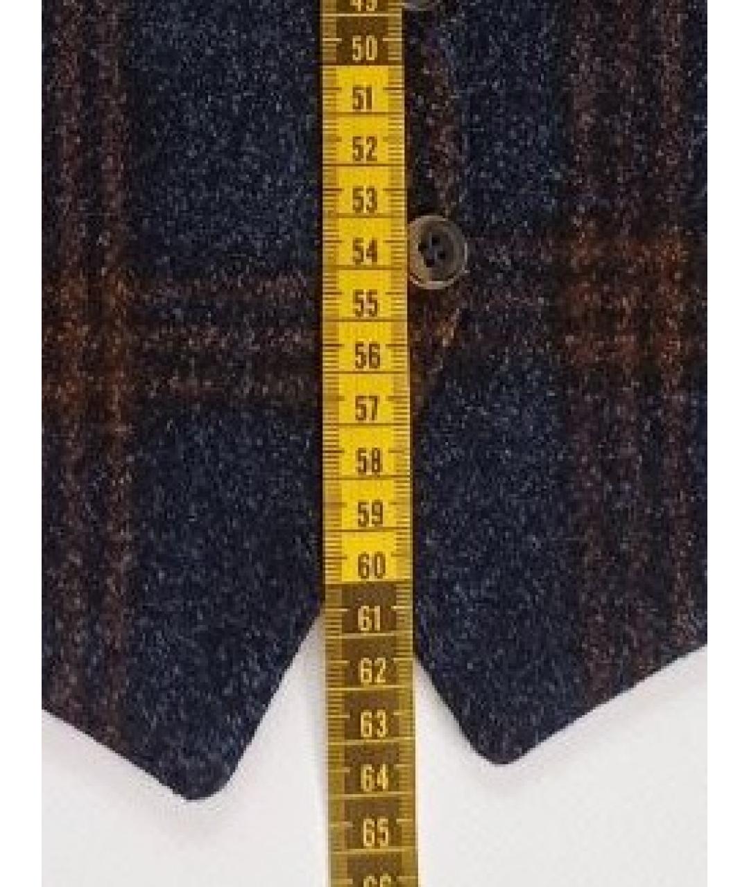 LORO PIANA Темно-синяя шерстяная жилетка, фото 6