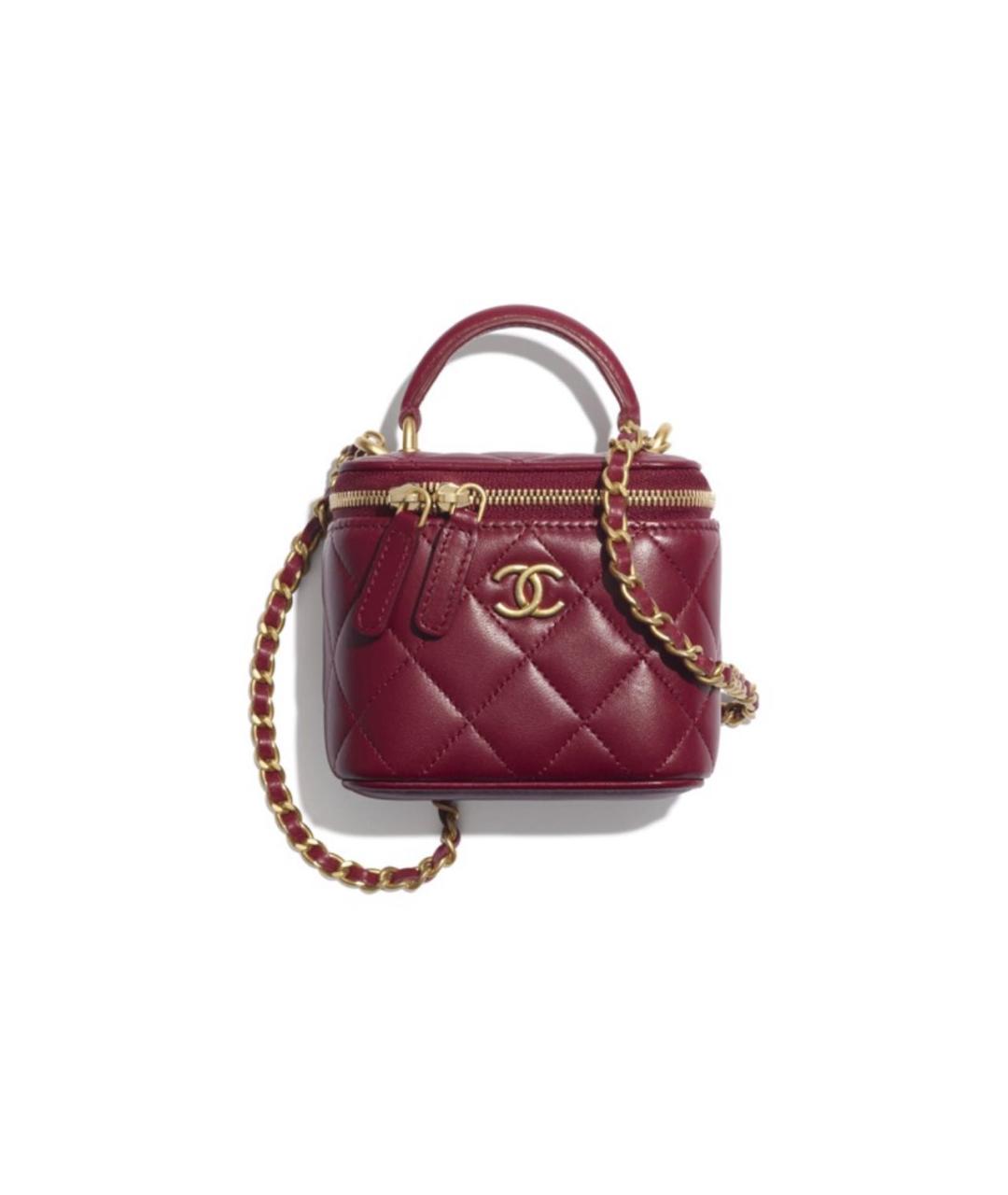 CHANEL Бордовая кожаная сумка с короткими ручками, фото 6