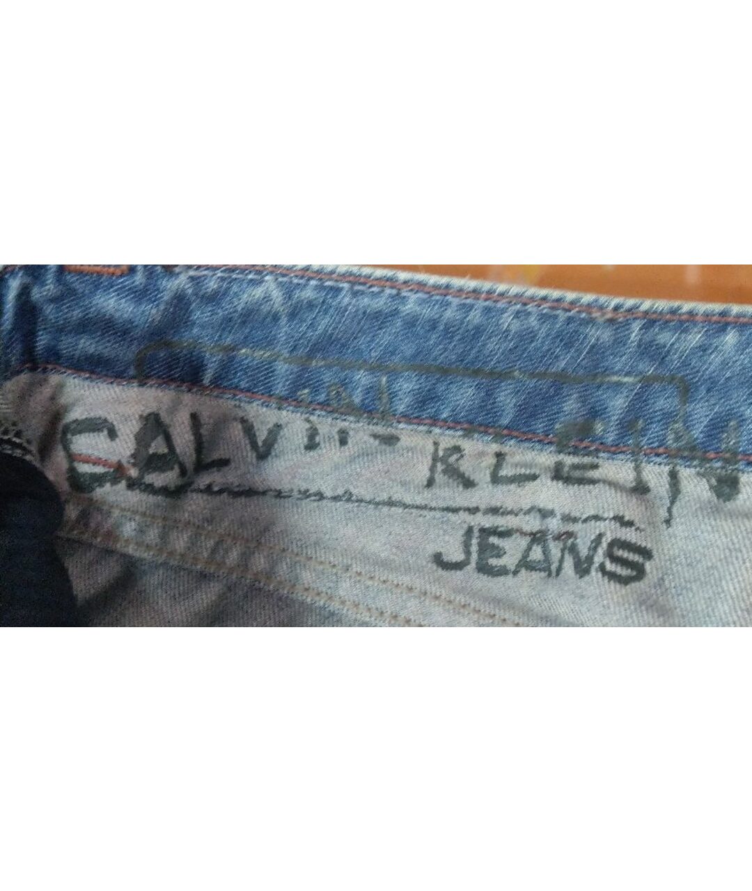 CALVIN KLEIN JEANS Голубые хлопковые прямые джинсы, фото 4