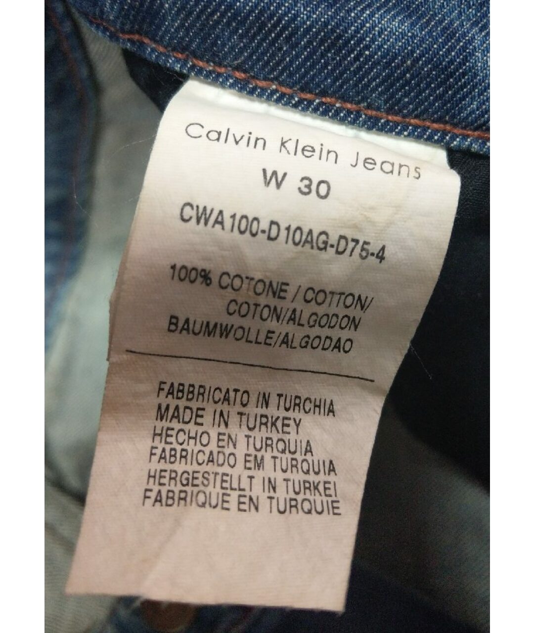 CALVIN KLEIN JEANS Голубые хлопковые прямые джинсы, фото 5