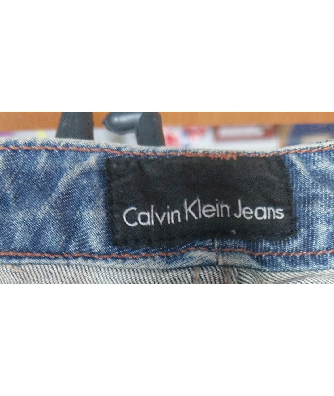CALVIN KLEIN JEANS Голубые хлопковые прямые джинсы, фото 3