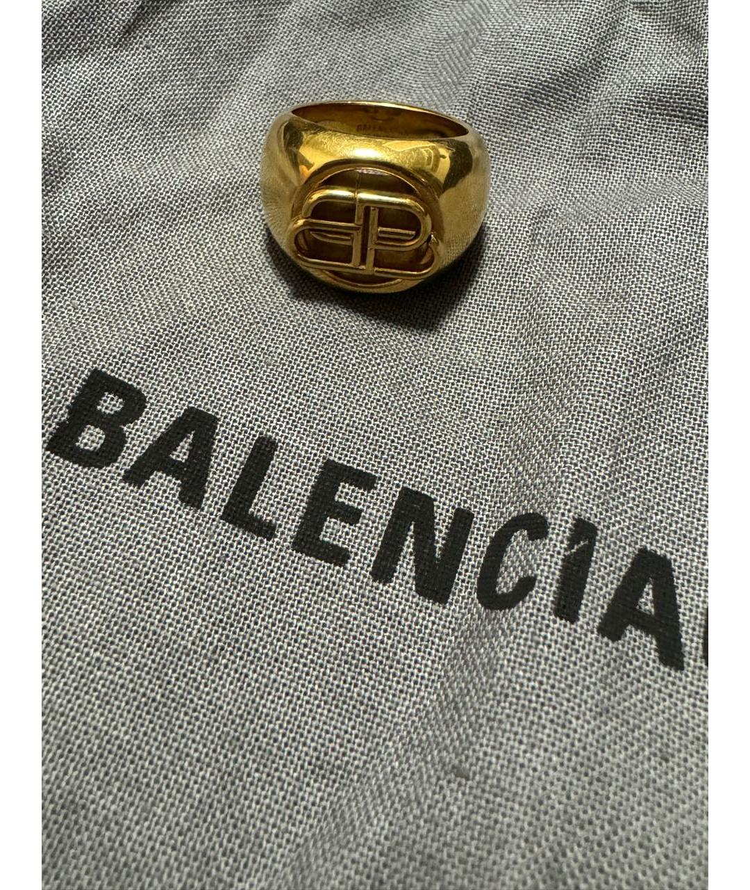 BALENCIAGA Золотое металлическое кольцо, фото 2
