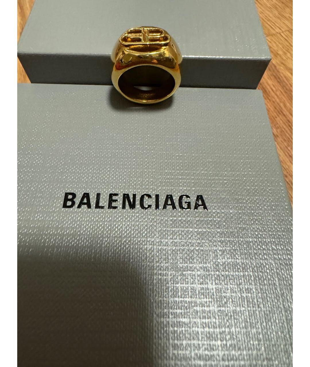 BALENCIAGA Золотое металлическое кольцо, фото 8