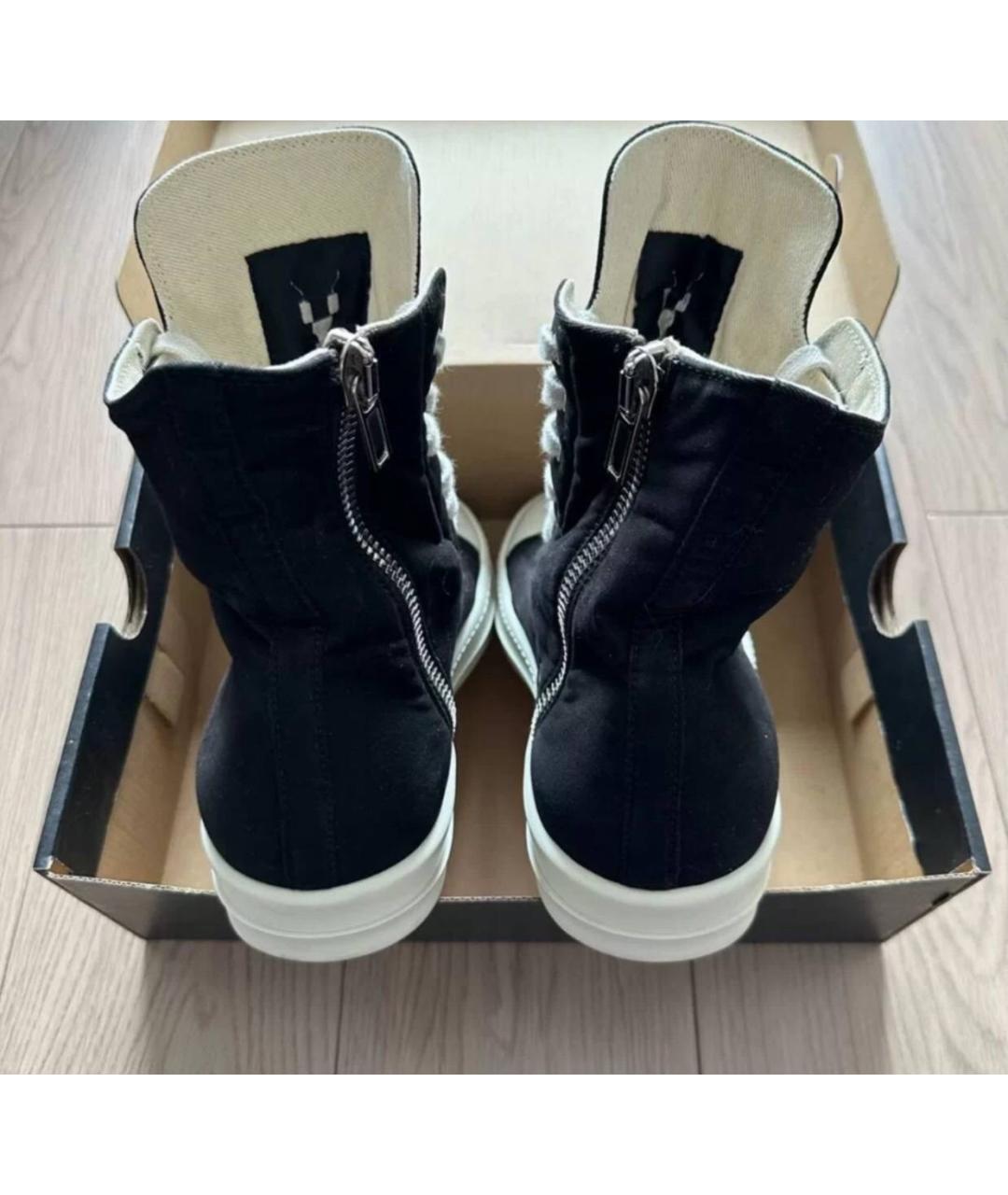 RICK OWENS DRKSHDW Черные кожаные высокие кроссовки / кеды, фото 3