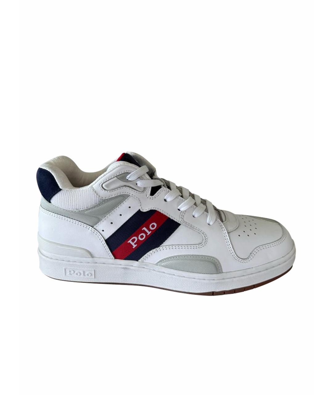 POLO RALPH LAUREN Белые кожаные высокие кроссовки / кеды, фото 1
