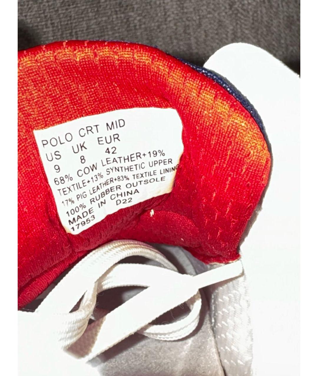 POLO RALPH LAUREN Белые кожаные высокие кроссовки / кеды, фото 6