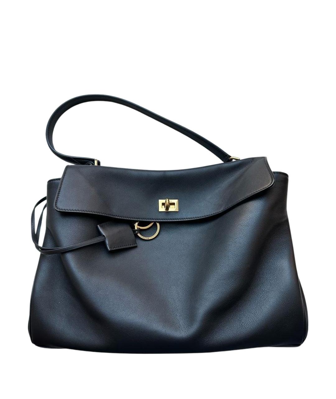 BALENCIAGA Черная кожаная сумка через плечо, фото 1