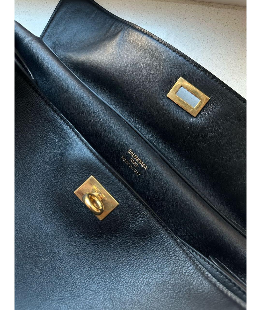 BALENCIAGA Черная кожаная сумка через плечо, фото 5