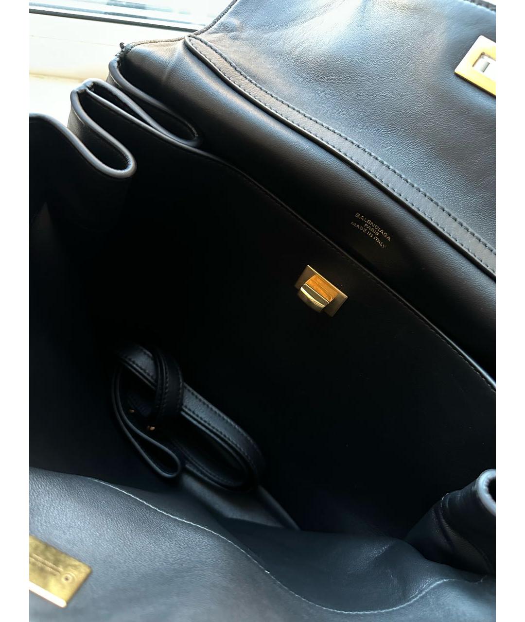 BALENCIAGA Черная кожаная сумка через плечо, фото 4