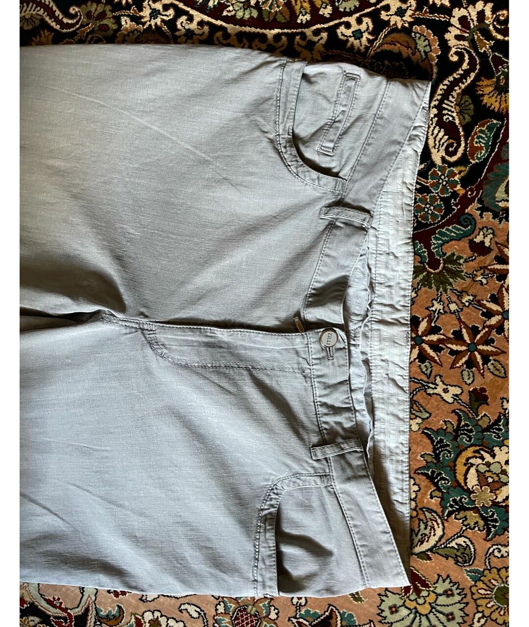 ZILLI Серые хлопковые прямые джинсы, фото 7