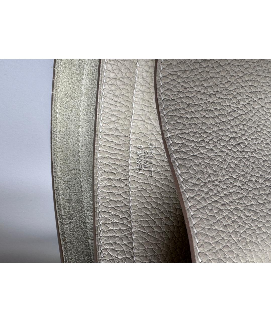 HERMES Бежевая кожаная сумка тоут, фото 5