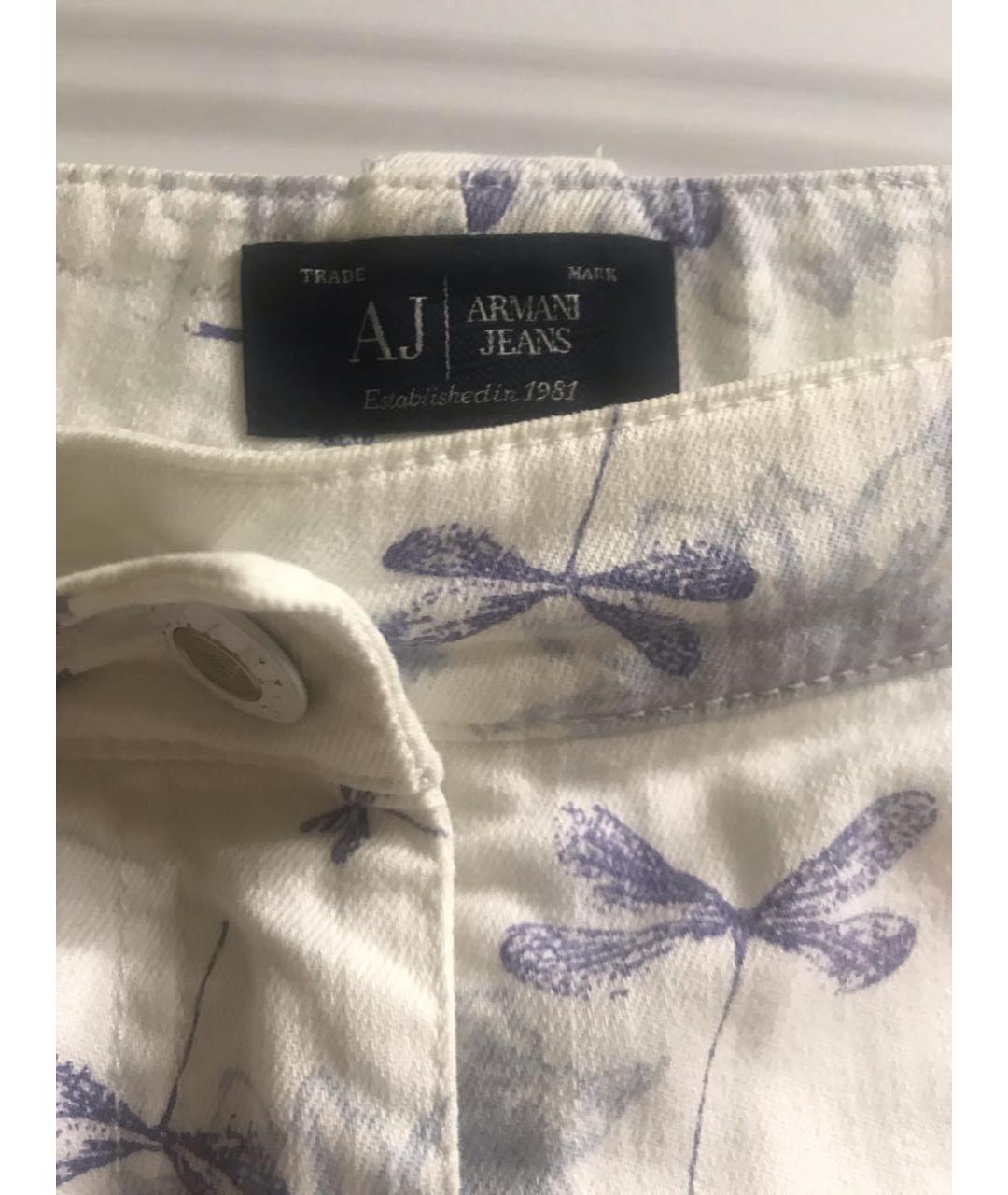 ARMANI JEANS Белая деним юбка мини, фото 3