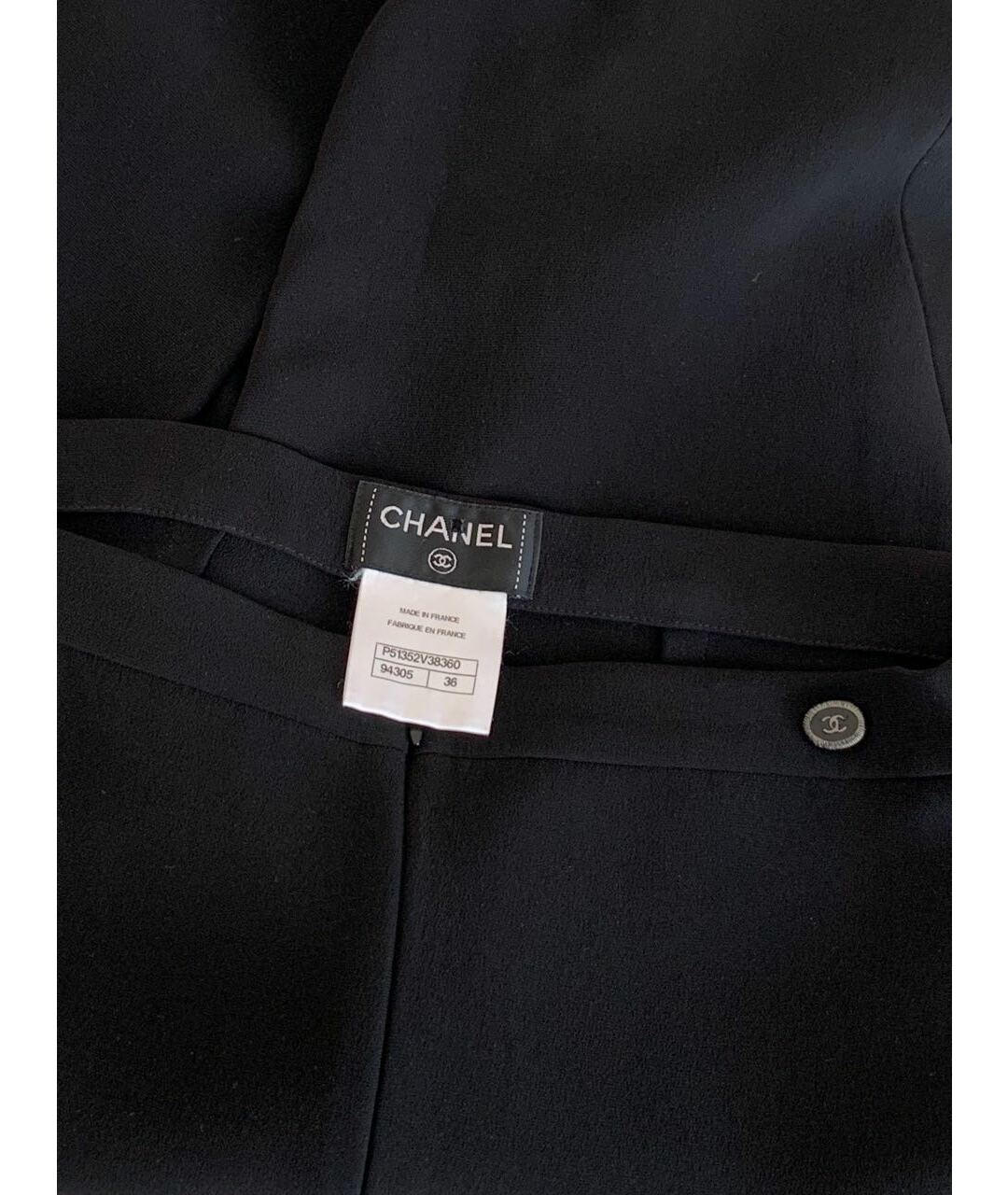 CHANEL PRE-OWNED Черные шелковые брюки узкие, фото 3