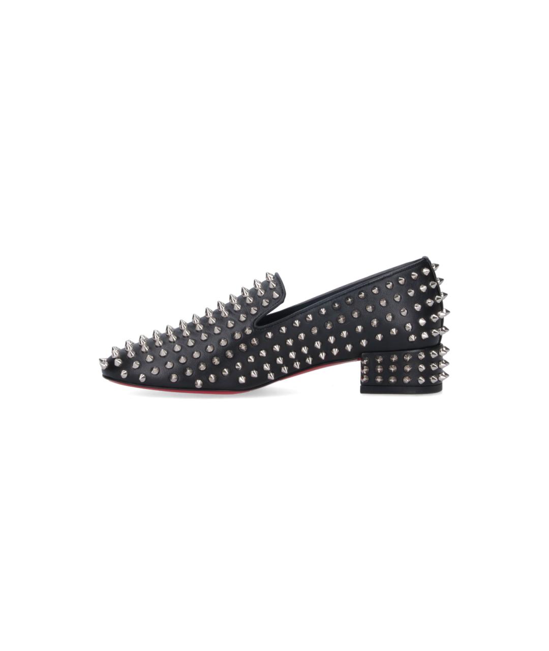 CHRISTIAN LOUBOUTIN Черные кожаные лоферы, фото 3