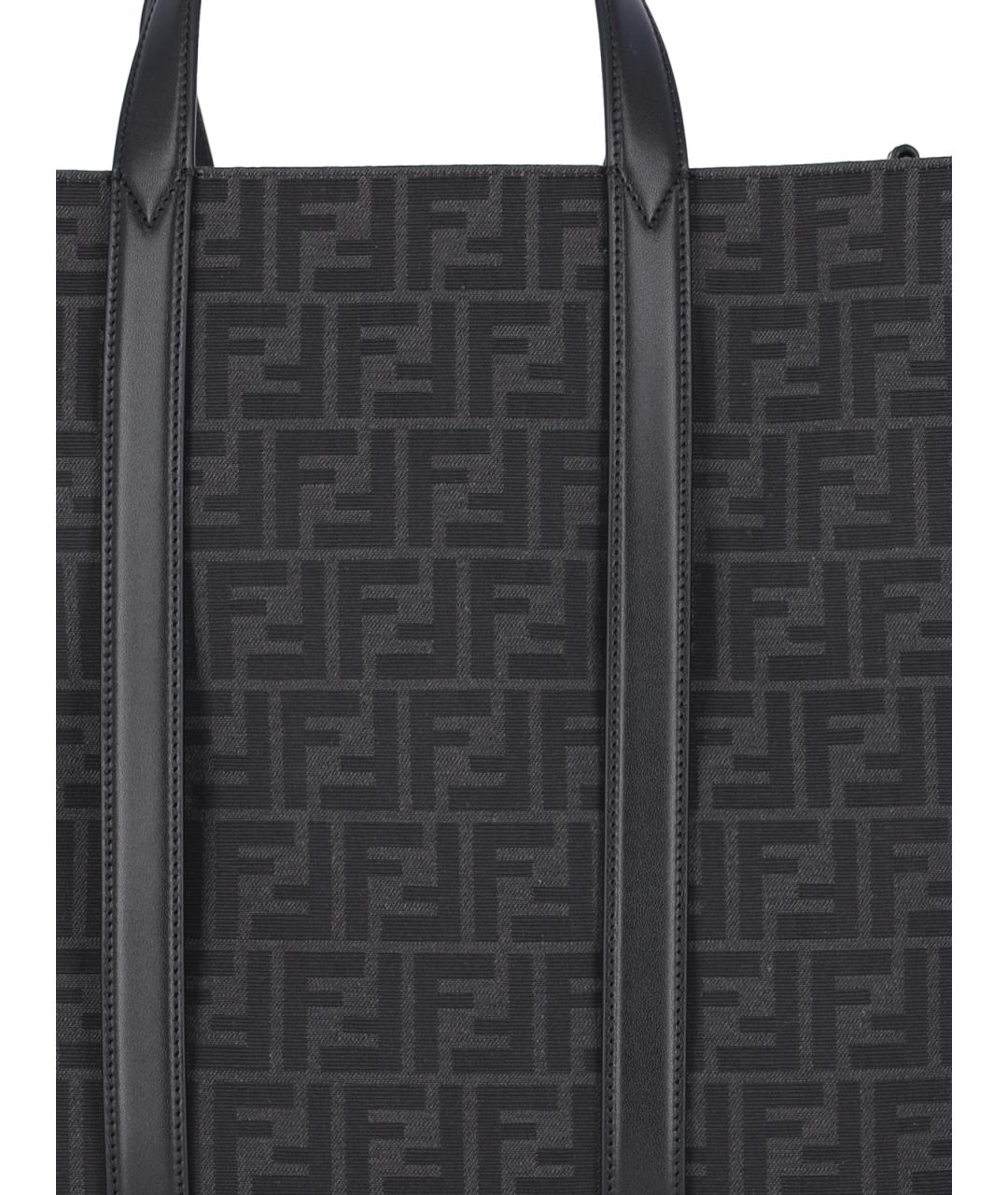 FENDI Черная синтетическая сумка тоут, фото 4