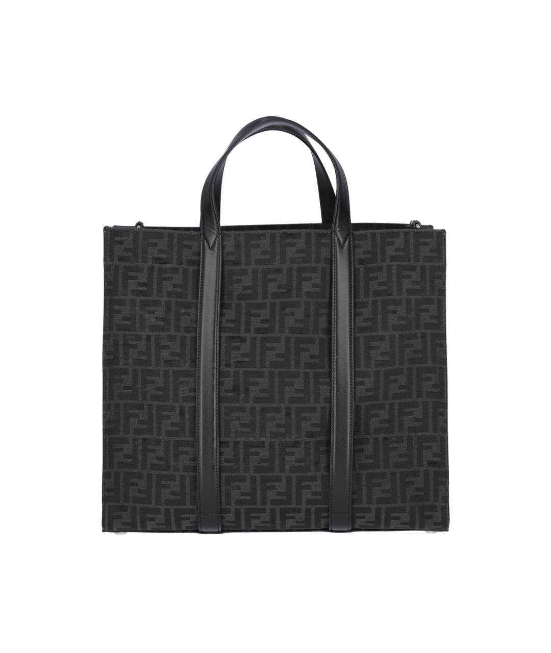 FENDI Черная синтетическая сумка тоут, фото 3