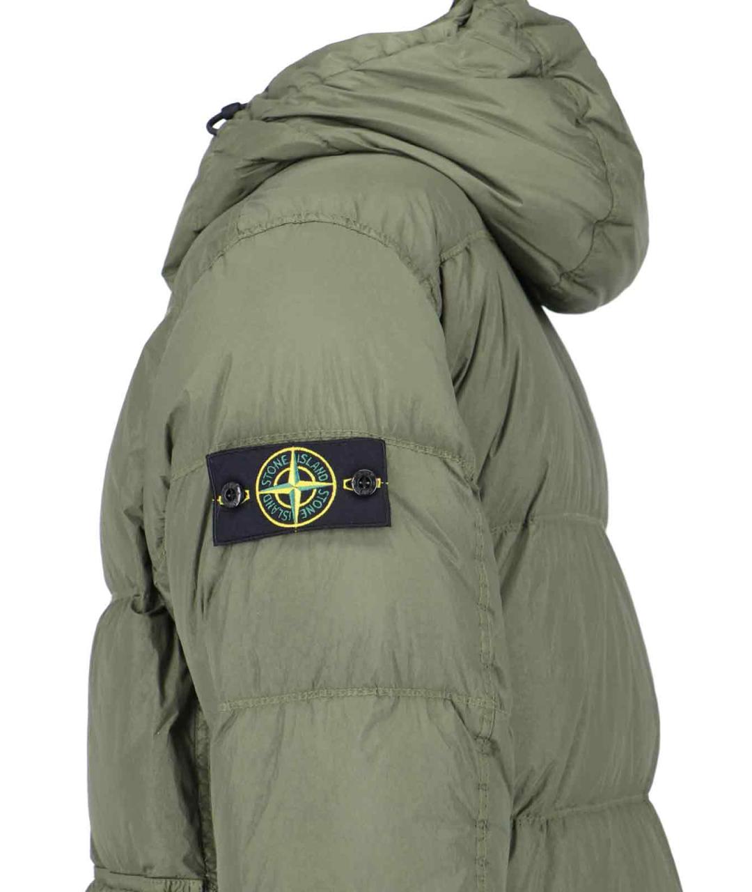 STONE ISLAND Зеленый пуховик, фото 4