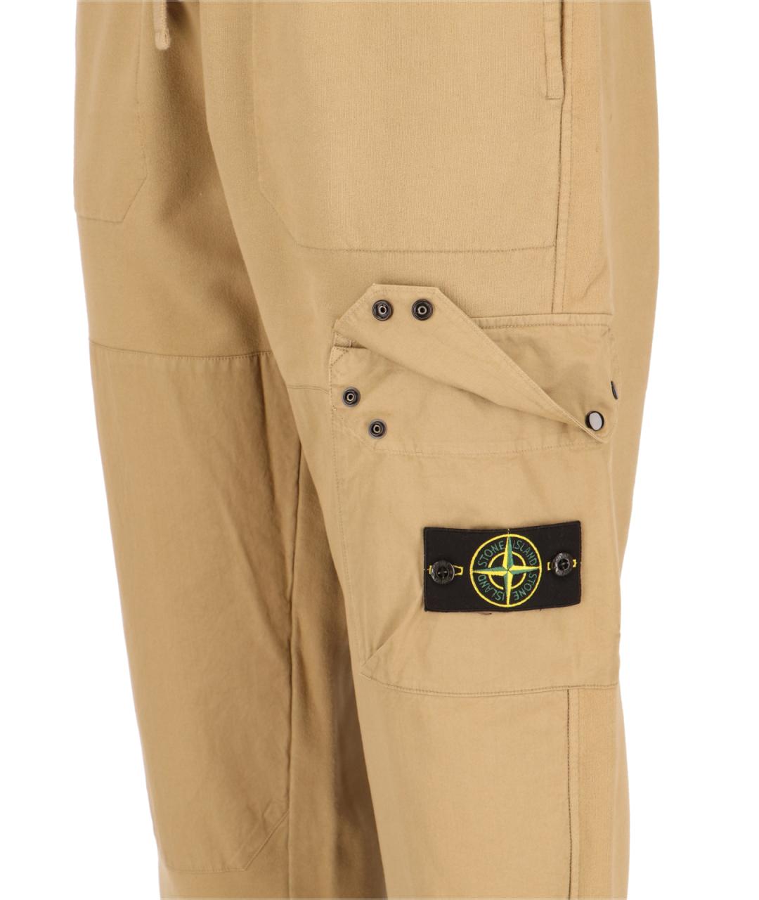 STONE ISLAND Бежевые повседневные брюки, фото 4