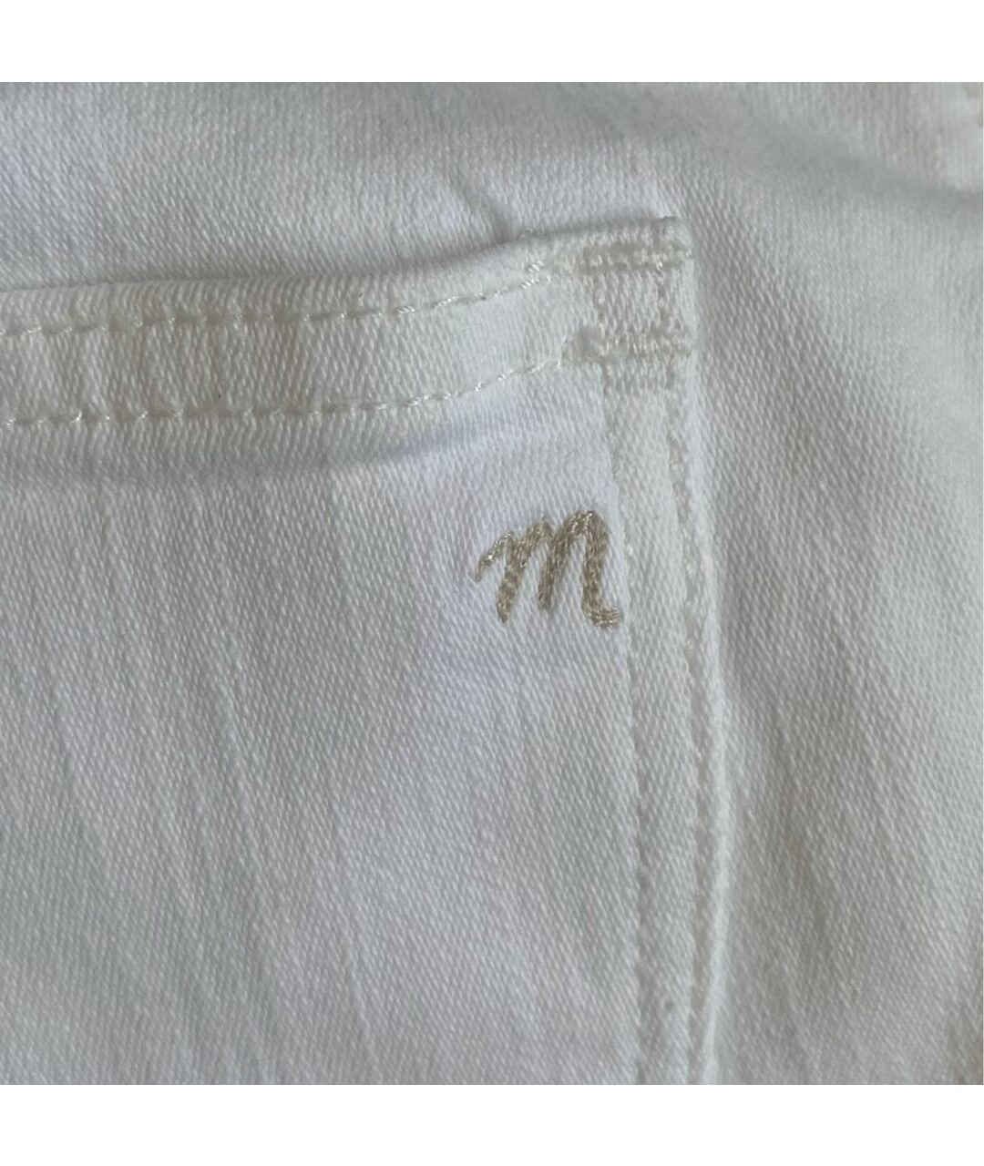 MADEWELL Белые хлопко-эластановые брюки узкие, фото 8