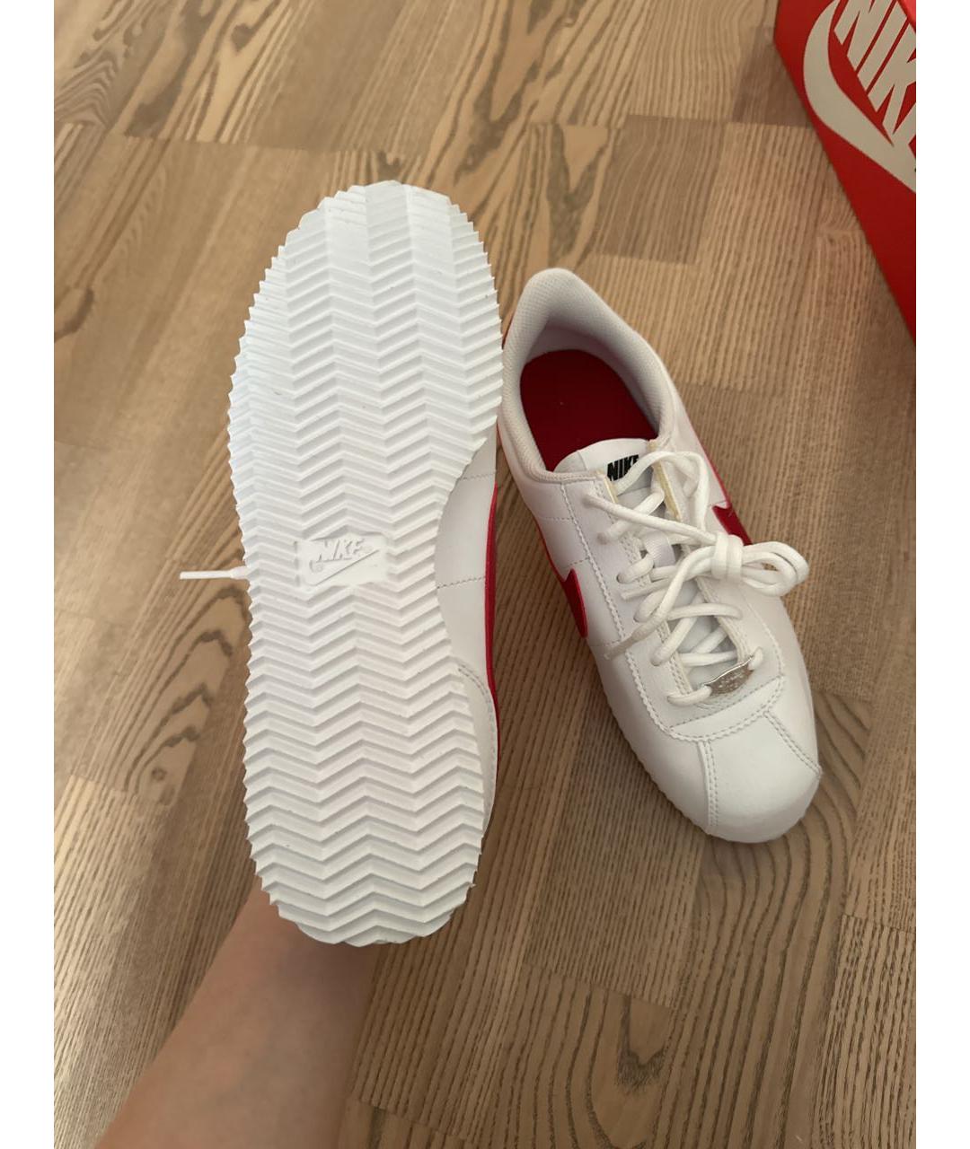 NIKE Белые кожаные кроссовки, фото 5