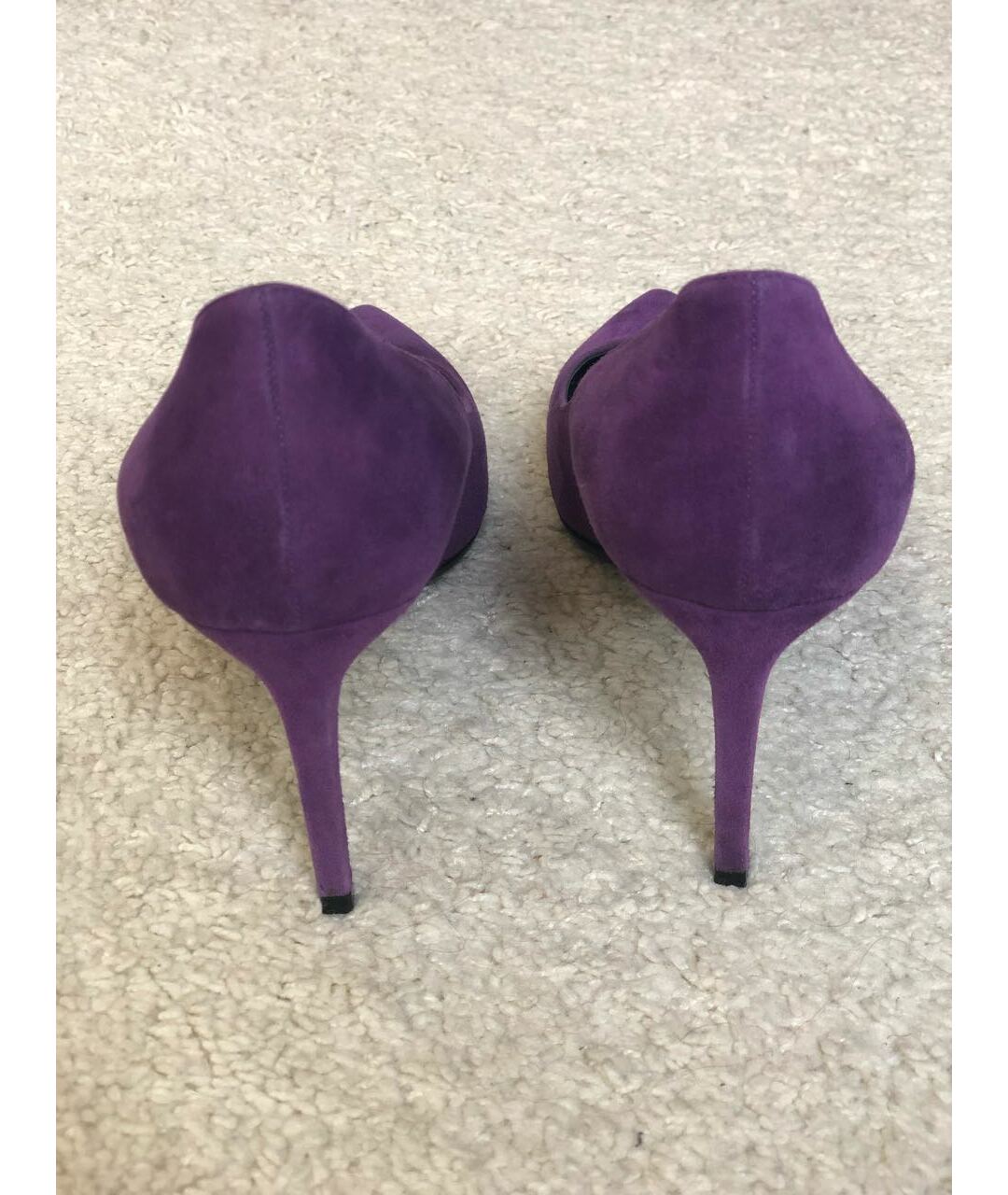 SAINT LAURENT Фиолетовые замшевые туфли, фото 7