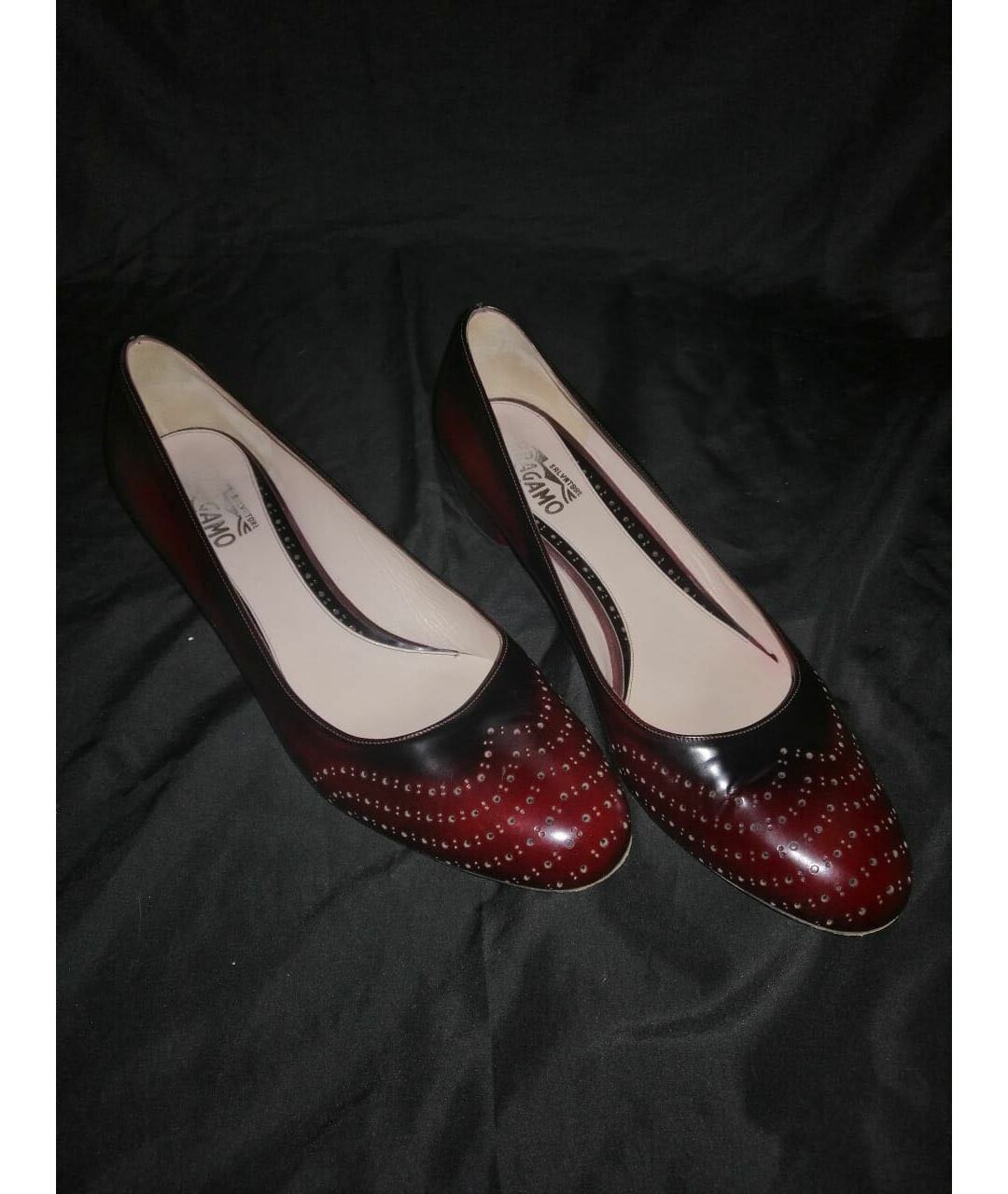 SALVATORE FERRAGAMO Красные кожаные туфли, фото 6