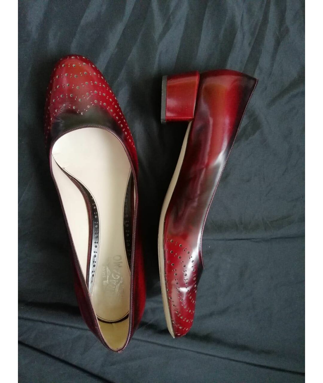 SALVATORE FERRAGAMO Красные кожаные туфли, фото 3