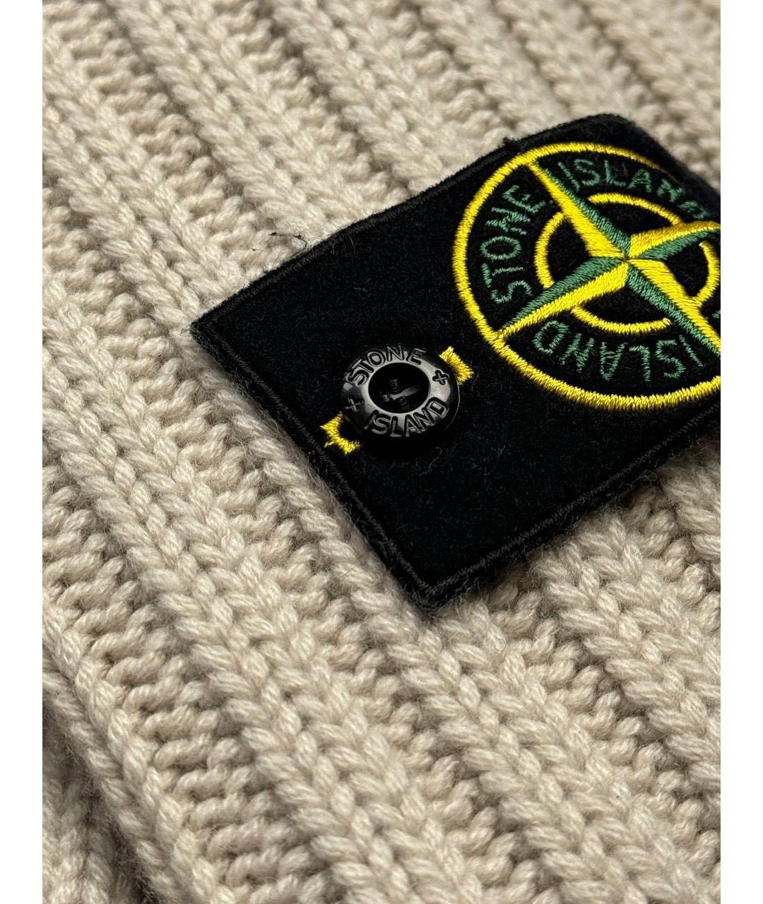 STONE ISLAND Бежевый кашемировый джемпер / свитер, фото 4