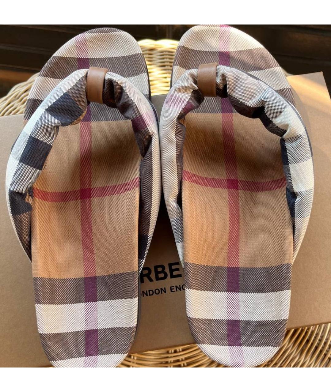 BURBERRY Коричневые шлепанцы, фото 5