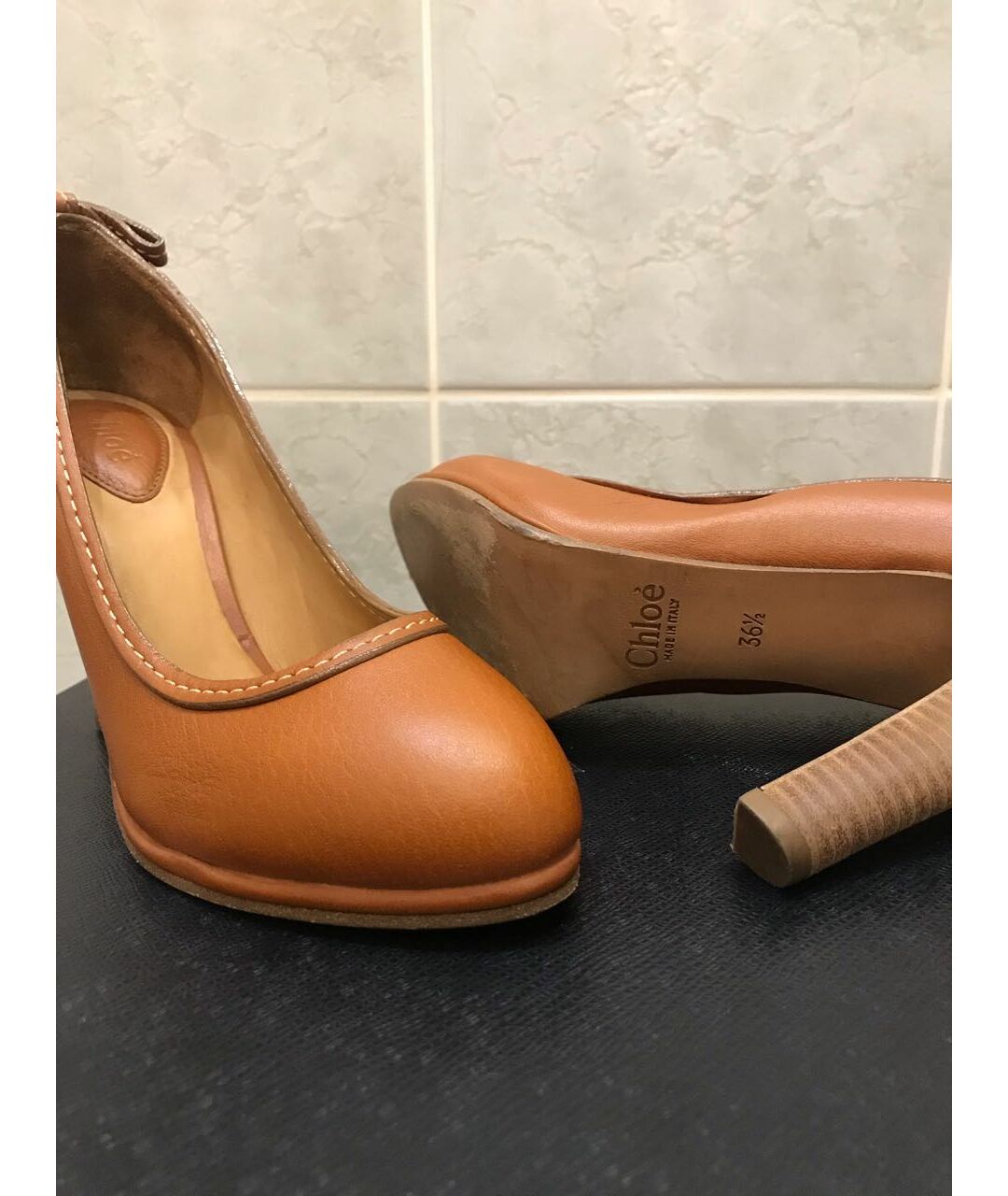 CHLOE Оранжевое кожаные туфли, фото 4