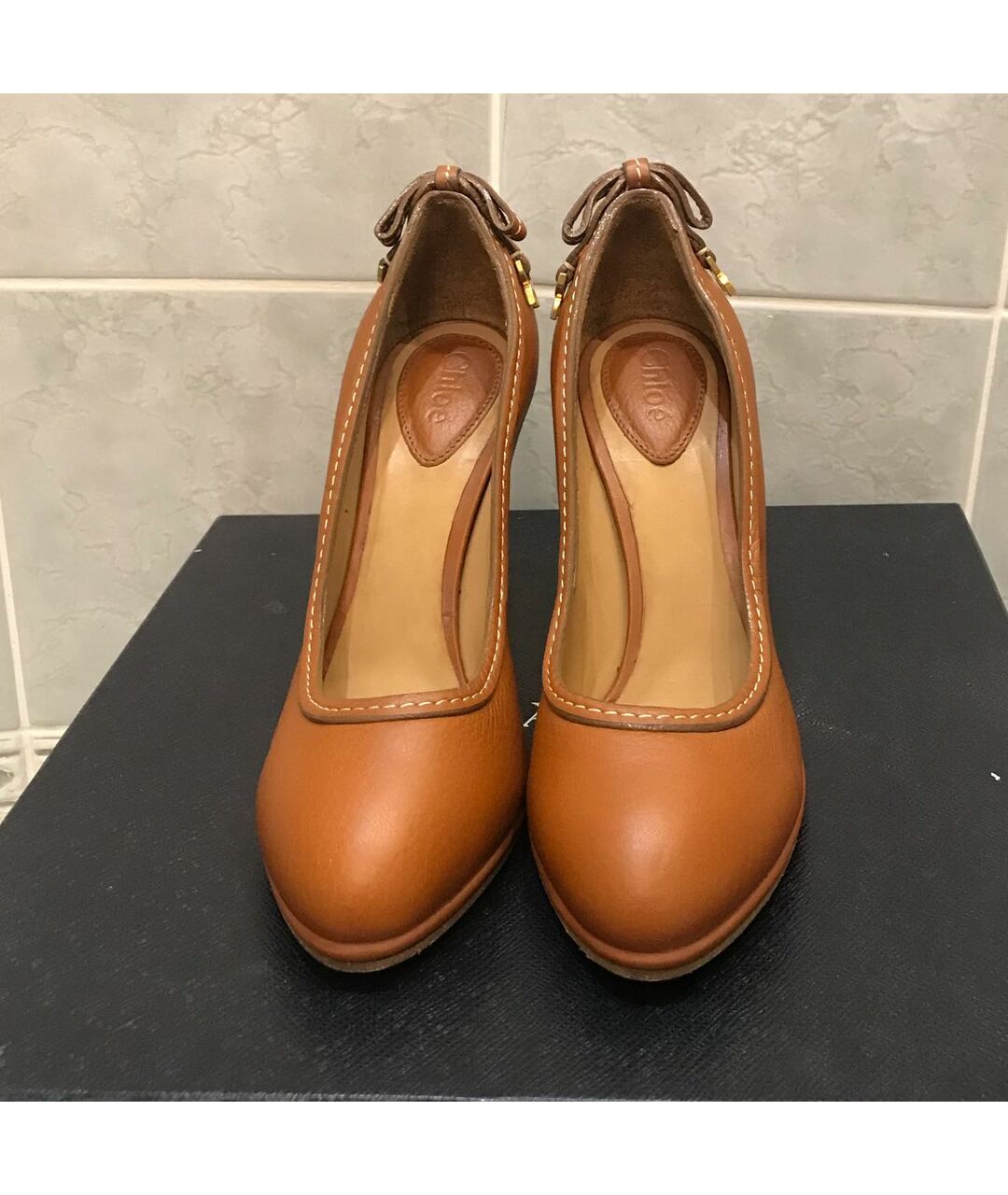 CHLOE Оранжевое кожаные туфли, фото 2
