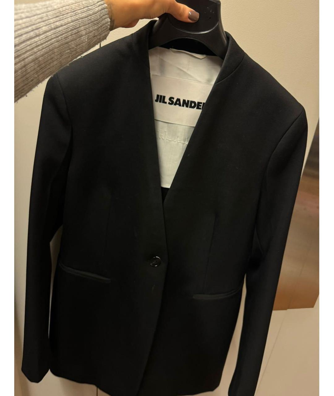 JIL SANDER Черный полиэстеровый жакет/пиджак, фото 2