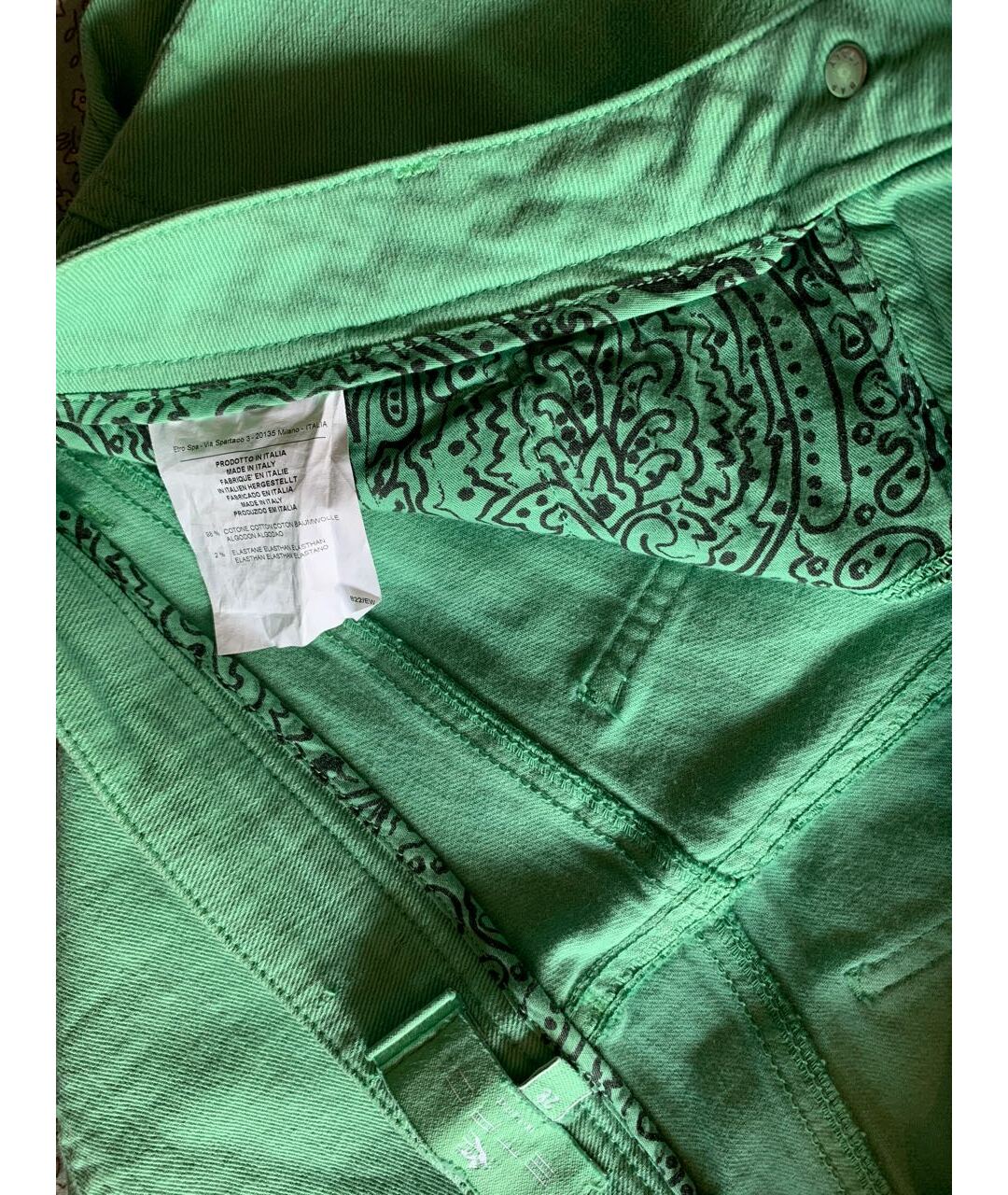 ETRO Бирюзовые хлопко-эластановые джинсы слим, фото 5