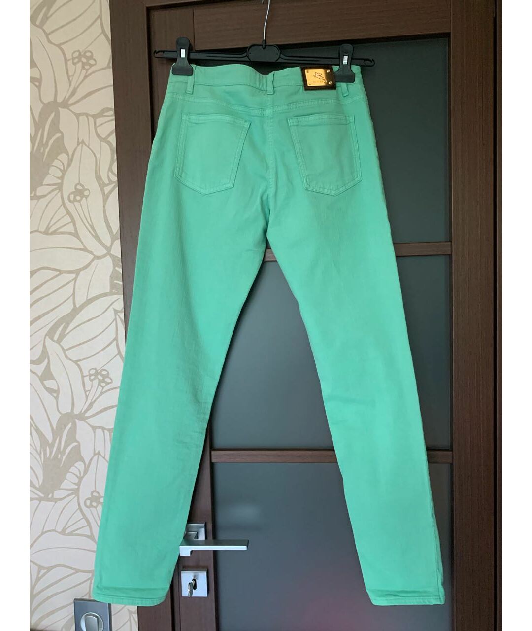 ETRO Бирюзовые хлопко-эластановые джинсы слим, фото 2