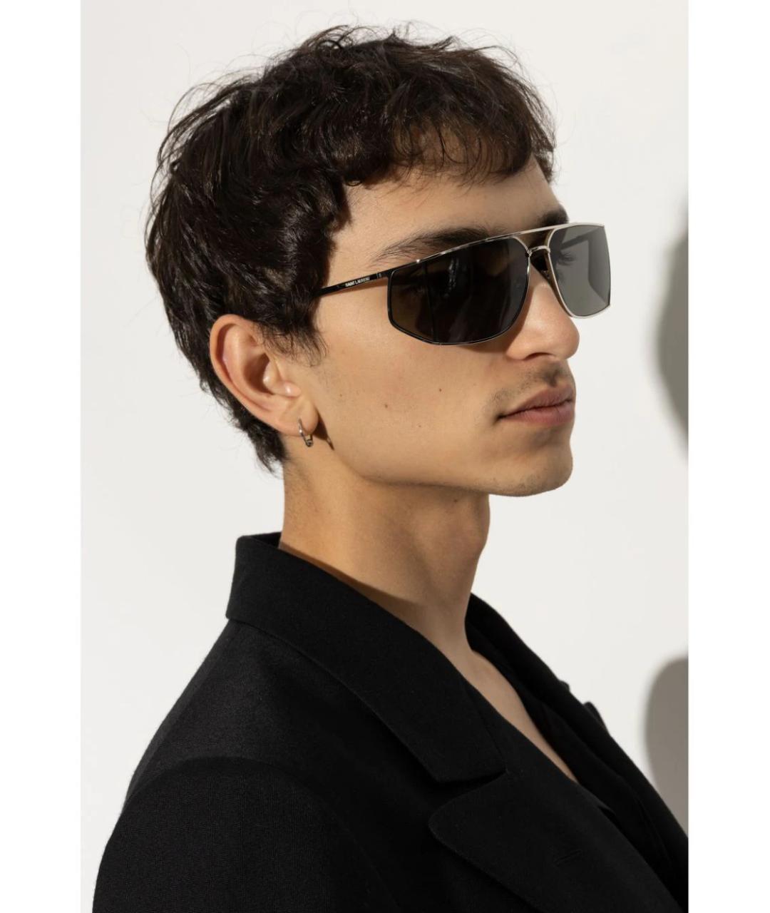SAINT LAURENT Серые солнцезащитные очки, фото 3