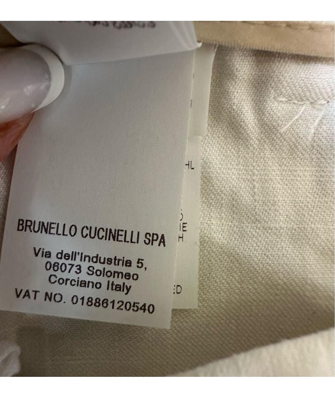 BRUNELLO CUCINELLI Белые хлопковые капри, фото 6