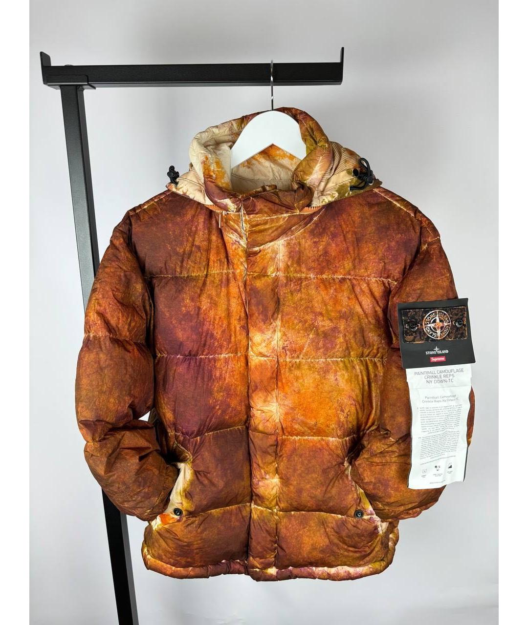 STONE ISLAND Оранжевый пуховик, фото 3